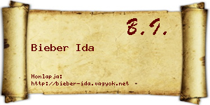 Bieber Ida névjegykártya