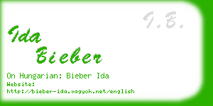 ida bieber business card